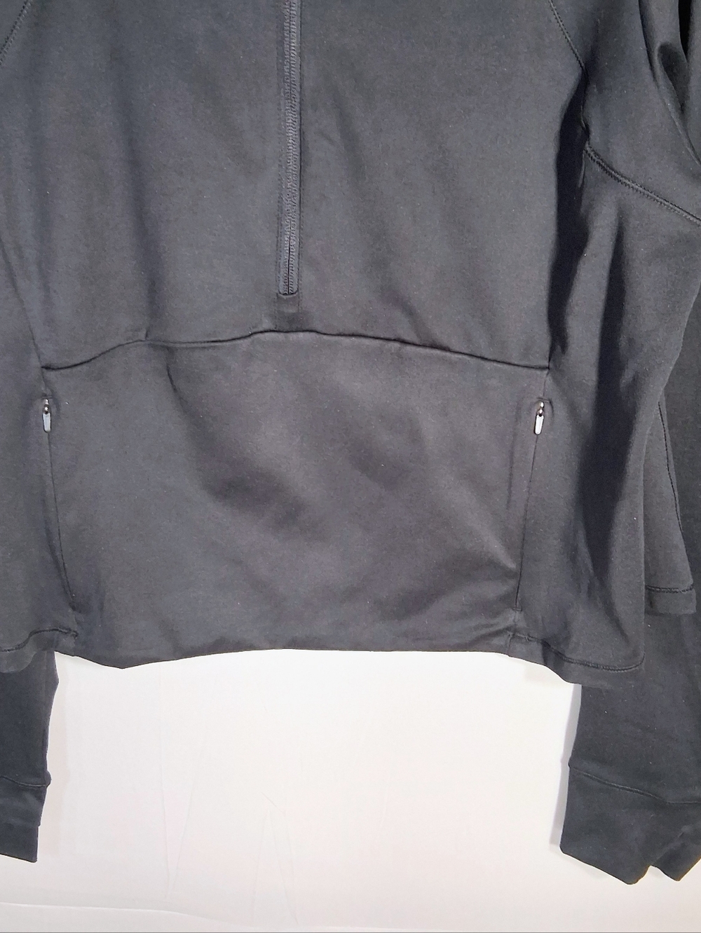 Women's NWT XXL All In Motion Thumb Hole 1/2 Zip Black Zip Pockets Sweatshirt - Picture 7 of 9